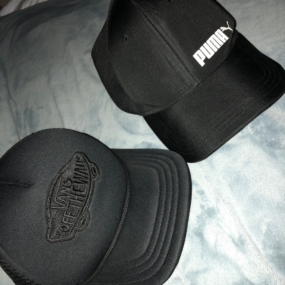 Vans hat and Puma’s hat
